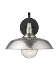 Silver And Black Seeded Dimmable Outdoor Hanging Light With Silver And Black Shades