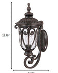 Antiqued Bronze Seeded Dimmable Outdoor Hanging Light With Antiqued Bronze Shades