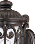 Antiqued Bronze Seeded Dimmable Outdoor Hanging Light With Antiqued Bronze Shades