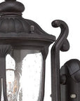 Black And Clear Seeded Dimmable Outdoor Hanging Light With Black And Clear Shades