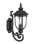 Black And Clear Seeded Dimmable Outdoor Hanging Light With Black And Clear Shades
