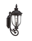 Black And Clear Seeded Dimmable Outdoor Hanging Light With Black And Clear Shades