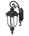 Black And Clear Seeded Dimmable Outdoor Hanging Light With Black And Clear Shades