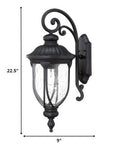 Black And Clear Seeded Dimmable Outdoor Hanging Light With Black And Clear Shades