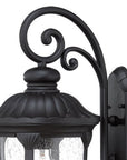 Black And Clear Seeded Dimmable Outdoor Hanging Light With Black And Clear Shades
