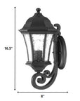 Black And Clear Hammered Dimmable Outdoor Hanging Light With Black And Clear Shades