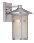 Silver And White Frosted Dimmable Outdoor Hanging Light With Silver And White Shades