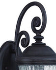 Black And Clear Seeded Dimmable Outdoor Hanging Light With Black And Clear Shades