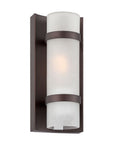 Bronze and White Glass Wall Sconce