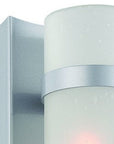 Brushed Silver and White Glass Wall Sconce