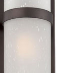 Two Light Bronze and White Glass Wall Sconce