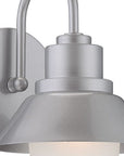 Silver And White Frosted Dimmable Outdoor Hanging Light With Silver And White Shades