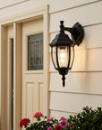 Matte Black Hanging Globe Lantern Wall Light