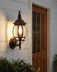 Matte Black Ornamental Glass Globe Wall Light