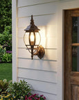 Dark Brown Glass Globe Wall Light