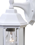 White Clear Glass Swing Arm Wall Light