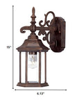 Petite Brown Domed Hanging Glass Lantern Wall Light