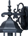 Narrow Matte Black Domed Hanging Glass Lantern Wall Light