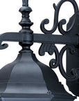 Narrow Matte Black Domed Hanging Glass Lantern Wall Light
