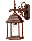 Narrow Brown Domed Hanging Glass Lantern Wall Light