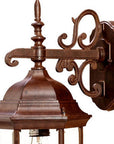 Narrow Brown Domed Hanging Glass Lantern Wall Light
