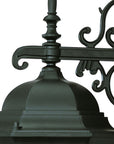 Matte Black Domed Glass Hanging Lantern Wall Light