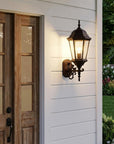 Matte Black Domed Glass Lantern Wall Light