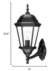 Black And Clear Beveled Dimmable Outdoor Hanging Light With Black And Clear Shades