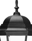 Black And Clear Beveled Dimmable Outdoor Hanging Light With Black And Clear Shades