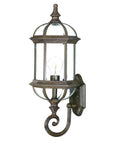 Antique Brown Cylindrical Lantern Wall Light
