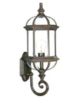 Antique Brown Cylindrical Lantern Wall Light
