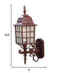 Dark Brown Window Pane Lantern Wall Sconce