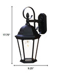 XL Matte Black Swing Arm Hanging Lantern Wall Light