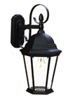 XL Matte Black Swing Arm Hanging Lantern Wall Light