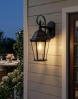 XL Matte Black Swing Arm Hanging Lantern Wall Light