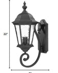 One Light Matte Black Carousel Lantern Wall Light