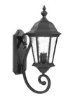 One Light Matte Black Carousel Lantern Wall Light