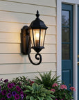 One Light Matte Black Carousel Lantern Wall Light