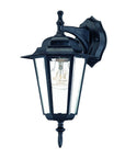 Matte Black Glass Hanging Lantern Wall Light