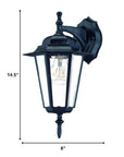 Matte Black Glass Hanging Lantern Wall Light