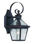 Two Light Antique Bronze Hammered Glass Wall Light