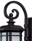 Antique Bronze Frosted Linen Glass Lantern Wall Light