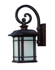 XL Antique Bronze Frosted Linen Glass Lantern Wall Light