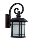 XL Antique Bronze Frosted Linen Glass Lantern Wall Light