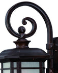 XL Antique Bronze Frosted Linen Glass Lantern Wall Light