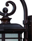XL Antique Bronze Frosted Linen Glass Lantern Wall Light