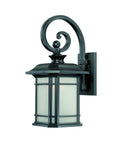 XL Matte Black Frosted Linen Glass Lantern Wall Light