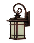 Antiqued Bronze And Clear Frosted Dimmable Outdoor Hanging Light With Antiqued Bronze And Clear Shades