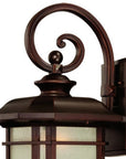 Antiqued Bronze And Clear Frosted Dimmable Outdoor Hanging Light With Antiqued Bronze And Clear Shades