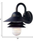 Matte Black Three Tier Lamp Shade Outdoor Wall Light